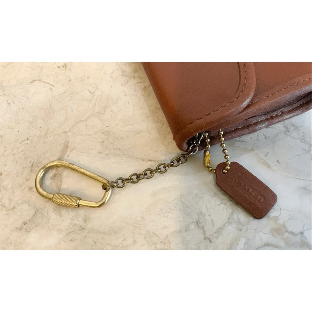 Coach Vintage British Tan Leather Multifunction Wallet 7219